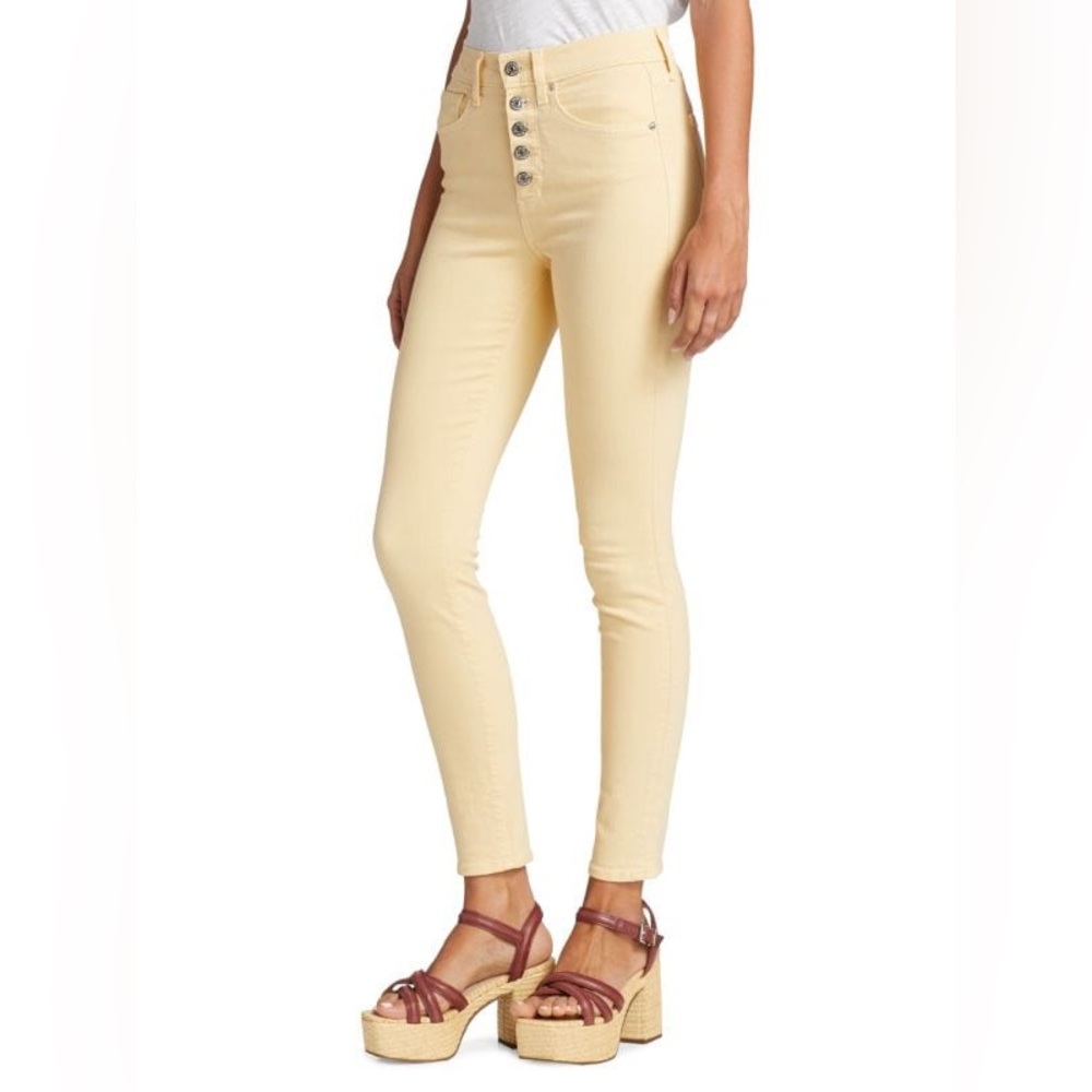 Veronica Beard Maera High-Rise Skinny Jeans in Mustard